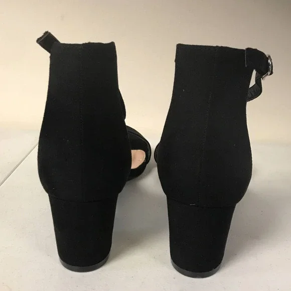 J. Adams Daisy Womens Size 8.5 Ankle Strap Low Block Heels, Black - Picture 4 of 6